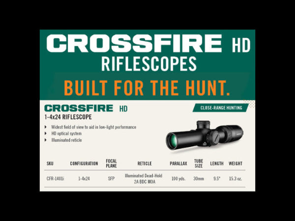 Mira Telescópica Vortex® Crossfire HD 1-4x24 SFP Iluminada
