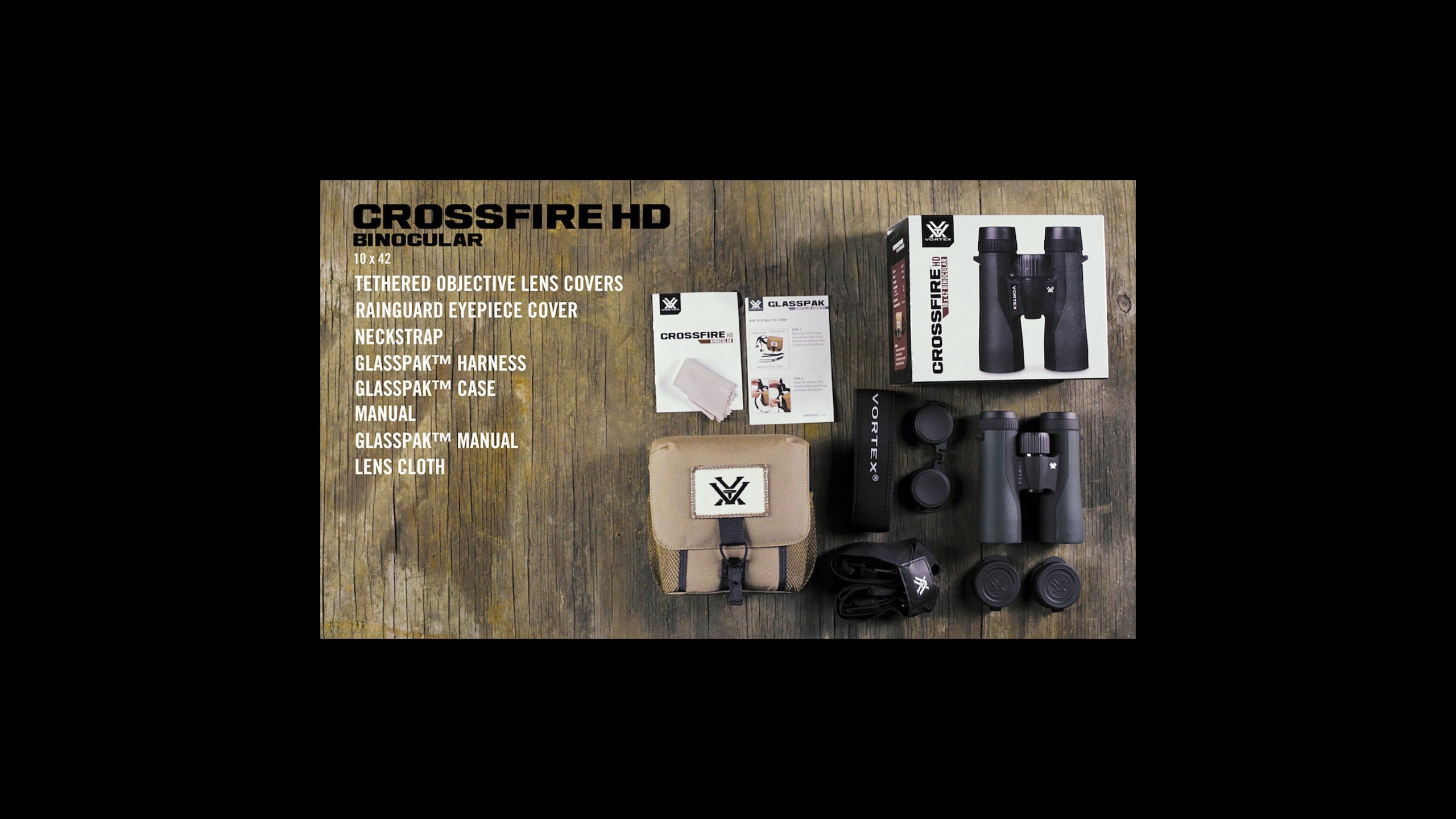 Binoculares Vortex® Crossfire HD 10x42mm Estuche y Arnés