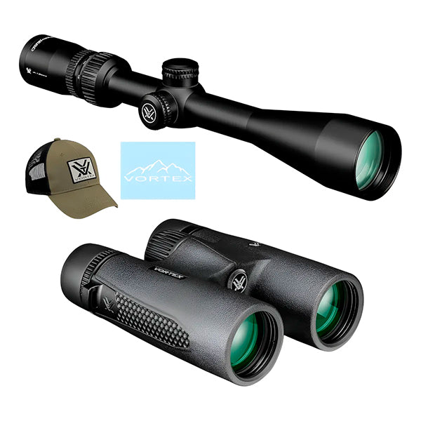 Combo Mira Telescópica 4-12x44 Vortex® y Binoculares 10x42 Vortex®