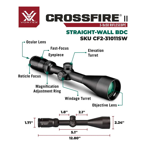Mira Telescópica Vortex® Crossfire II 3-9x50 SFP
