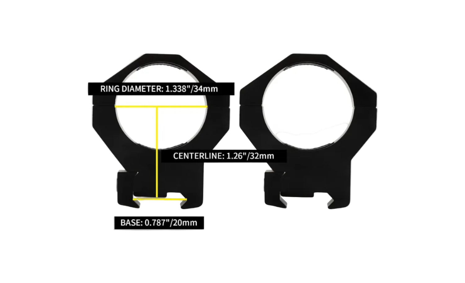 Montura Anilletas Focuhunter® 34mm. Diámetro P/Mira