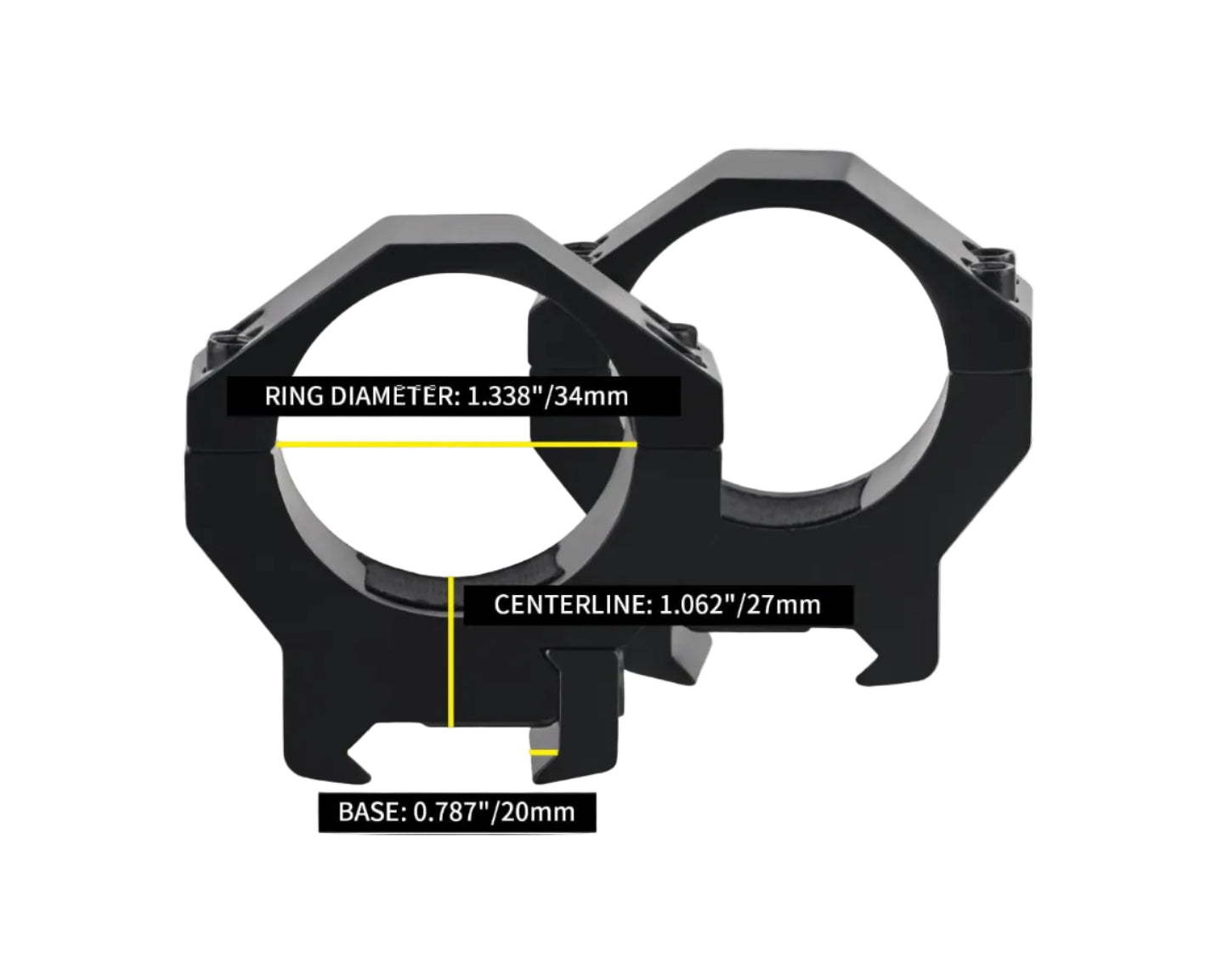 Montura Anilletas Focuhunter® 34mm. Diámetro P/Mira