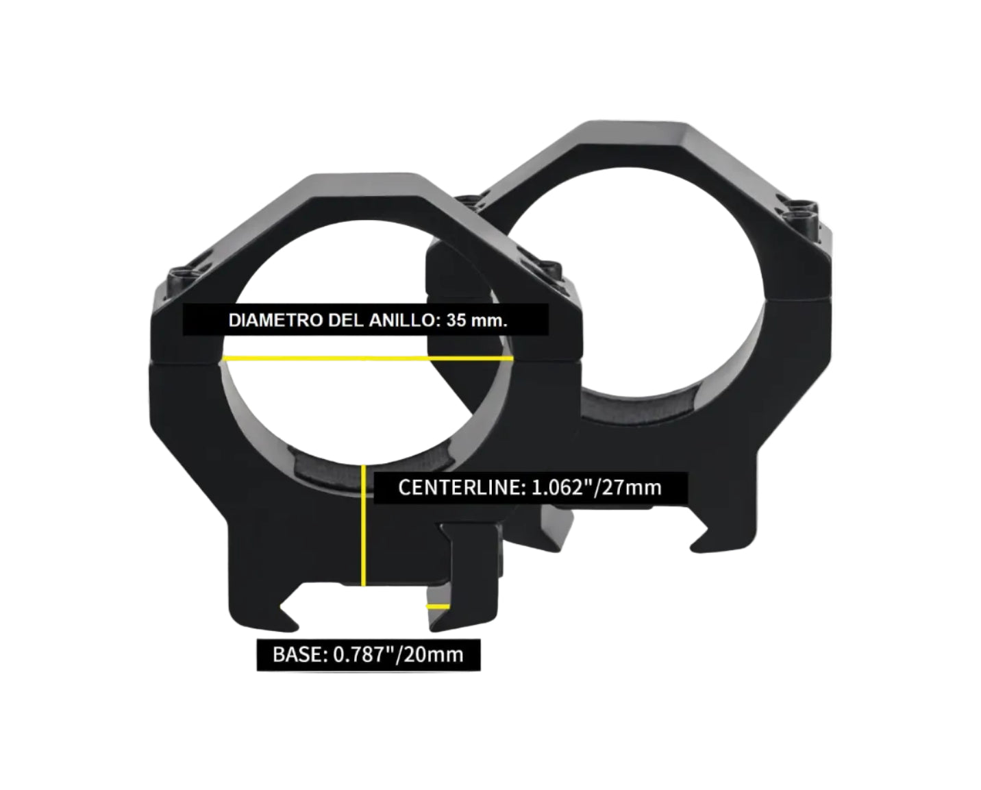 Montura Anilletas Focuhunter® 35mm. Diámetro P/Mira