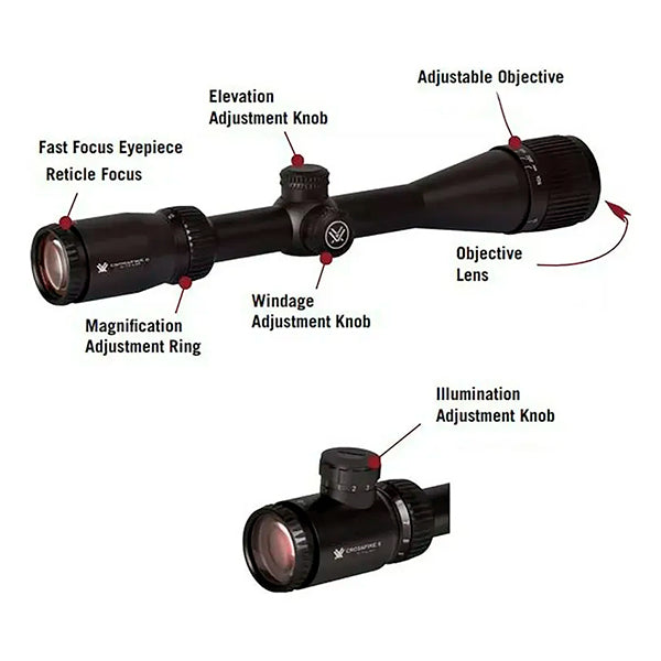 Mira Telescópica Vortex® Crossfire II 3-12x56 SPF Iluminada