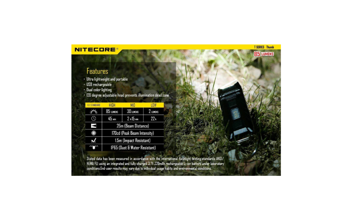 Linterna Llavero Nitecore® Led 85 Lumens Recargable