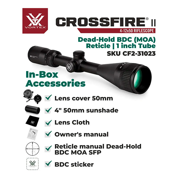 Mira Telescópica Vortex® Crossfire II 4-12x50 SFP