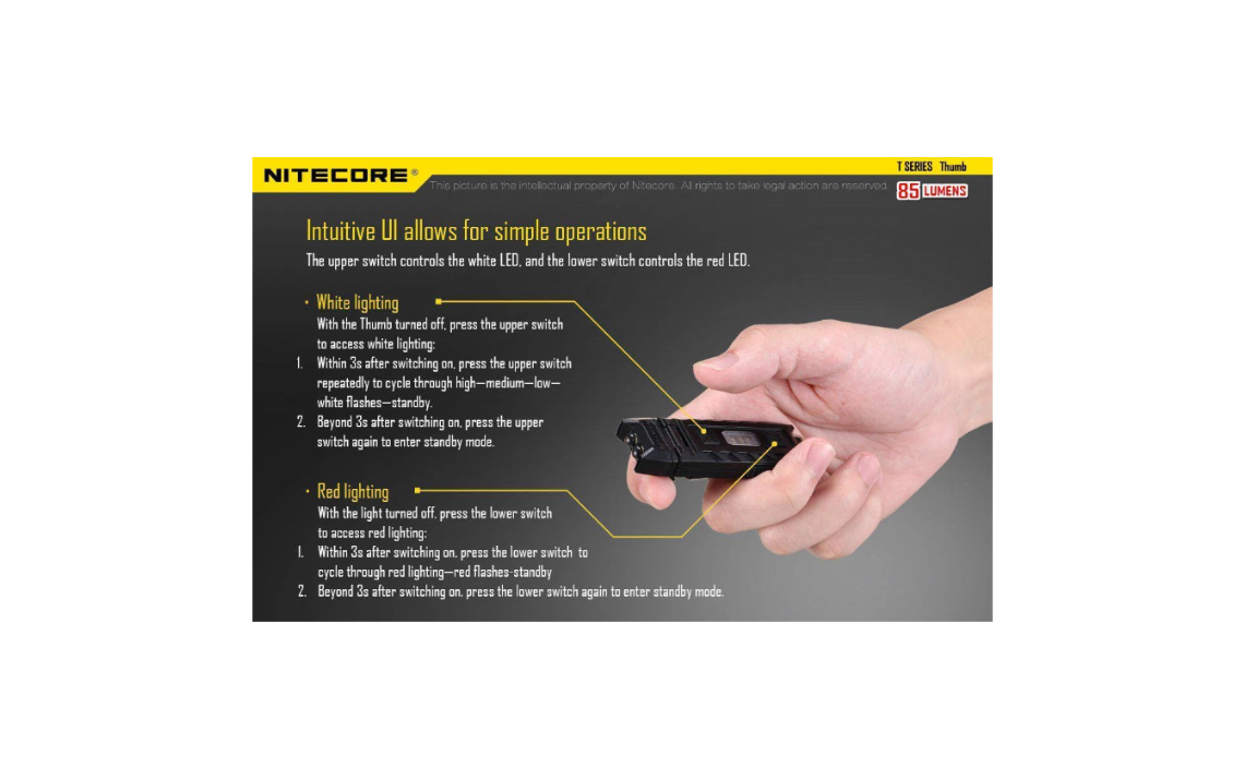 Linterna Llavero Nitecore® Led 85 Lumens Recargable