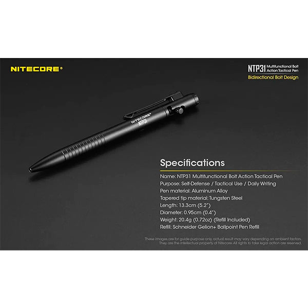 Pluma Bolígrafo Táctico Punta Tungsteno Rompe Cristal