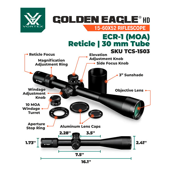 Mira Telescópica Vortex ® Golden Eagle 15-60x52 SFP