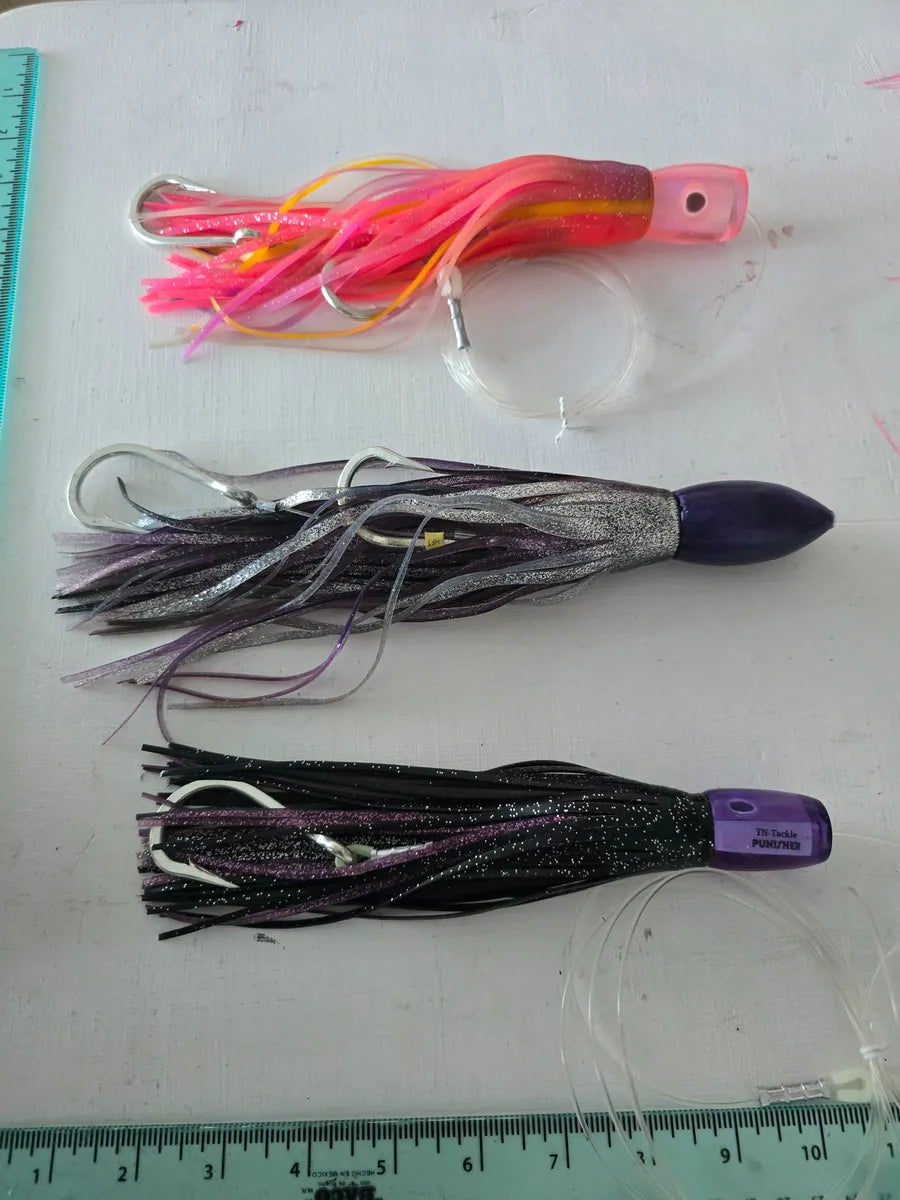 3 Señuelos Troleo Curricán Profesional -no Black Bart Pakula