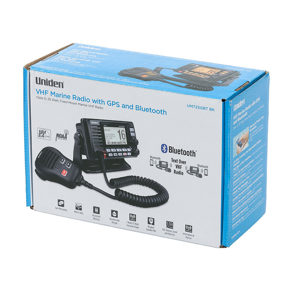 Radio Marino Uniden GPS y Bluetooth c/Antena Vhf Fibra y Base - Combo Completo