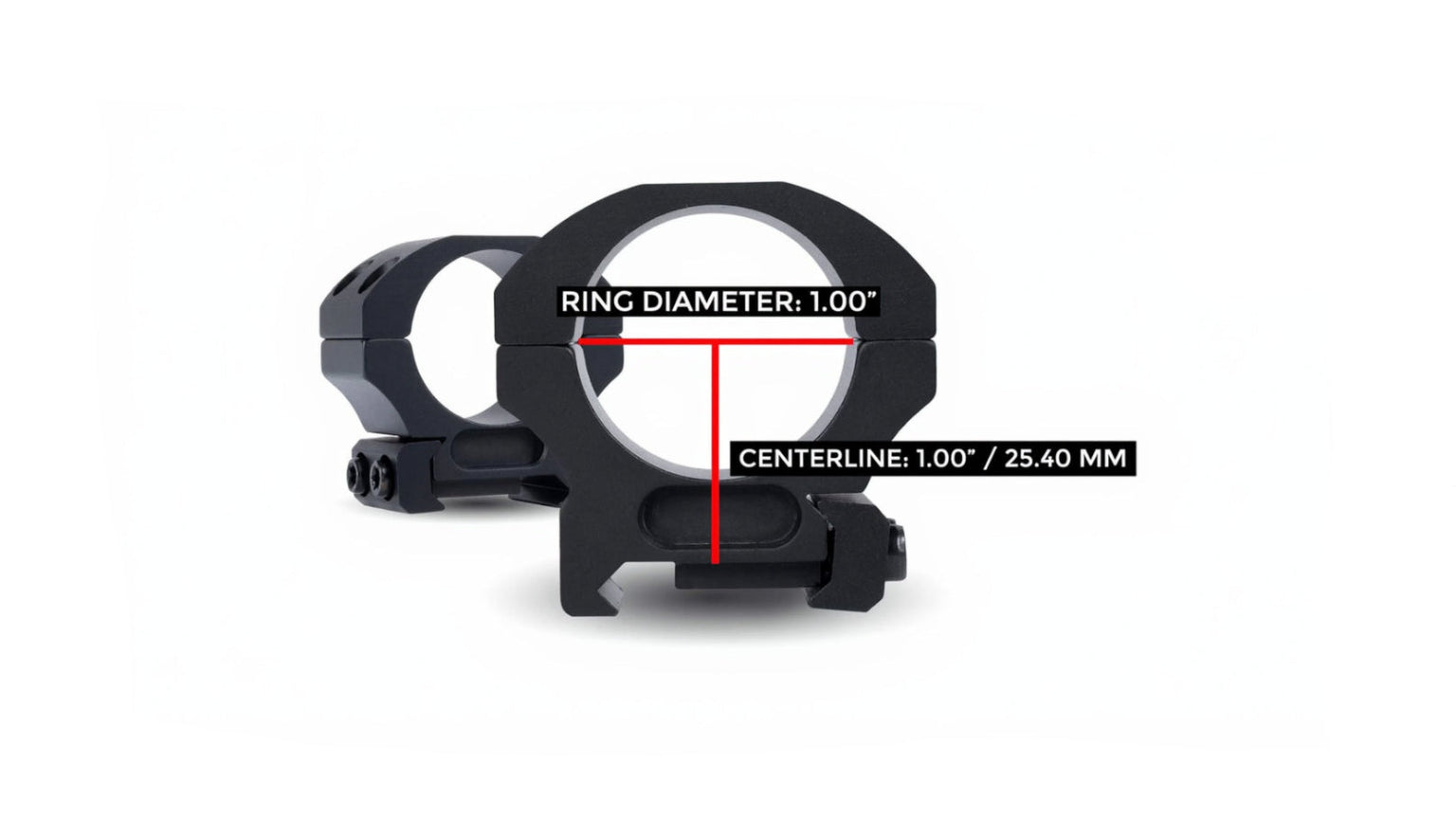 Montura Monstrum® 1" Pulg Diámetro P/Mira de Rifle Anilletas Riel Picatinny