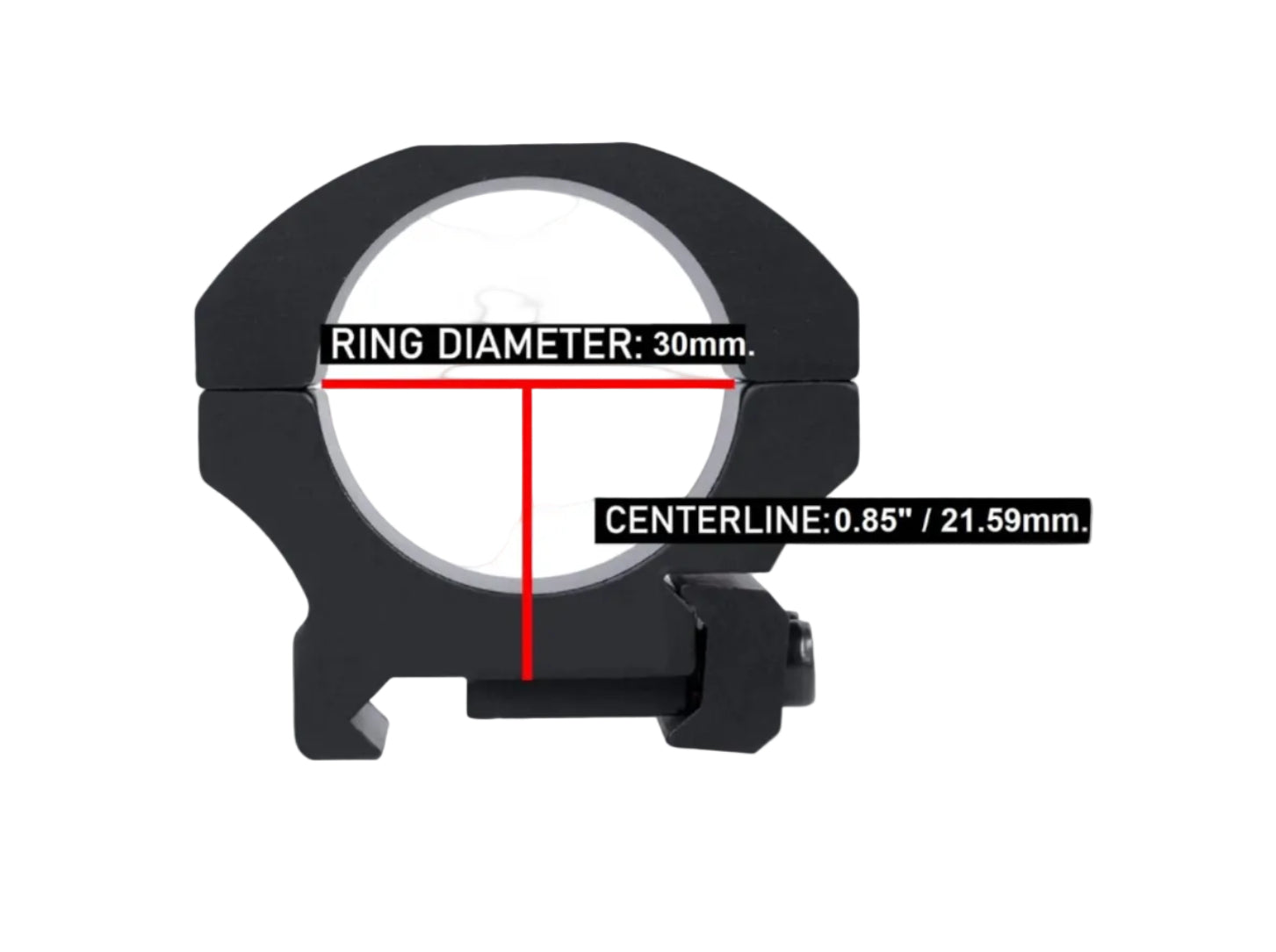 Montura Monstrum® 30mm. Diámetro P/Mira de Rifle Anilletas Riel Picatinny
