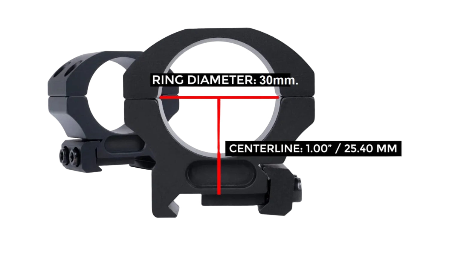 Montura Monstrum® 30mm. Diámetro P/Mira de Rifle Anilletas Riel Picatinny
