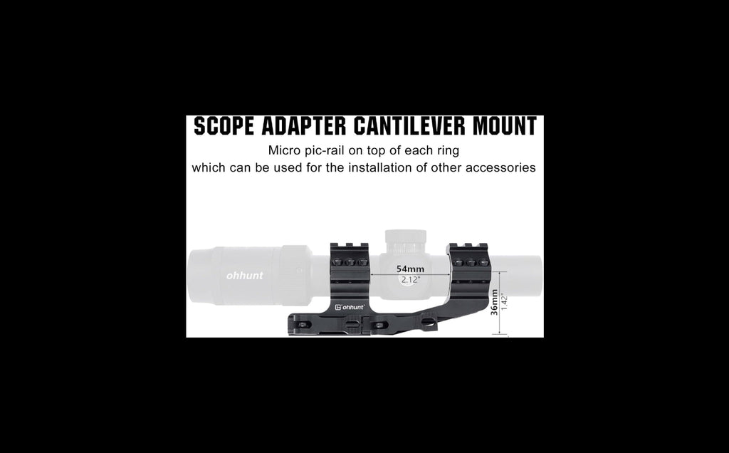 Montura Cantilever Ohhunt® 30mm . ó 1" Pulgada P/Mira Picatinny